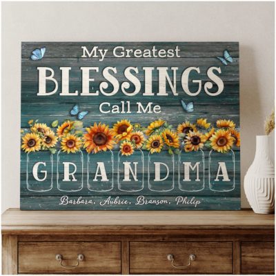 Personalized Grandma Gift For Mother's Day Birthday Canvas Print