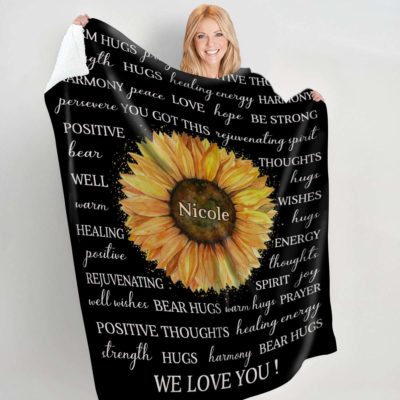 Personalized Get Well Gift Comfort Fleece Blanket
