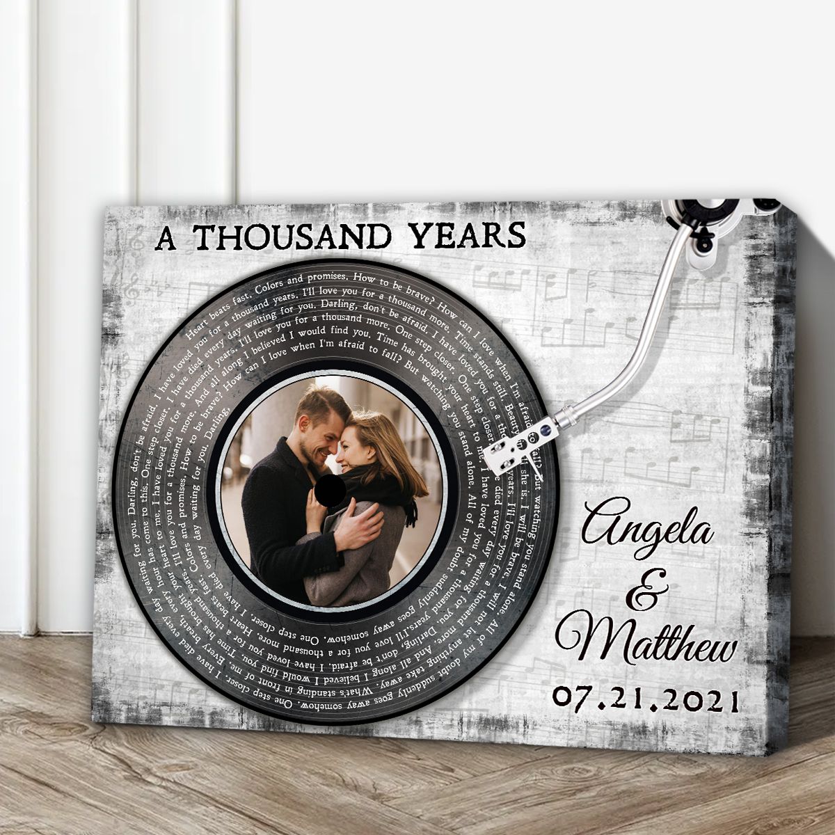 H-DEWALL Personalized Acrylic Song Lyrics With Photo Couples Gifts For Him  Picture Anniversary Customized Vynil Record Photo Husband Birthday Gifts