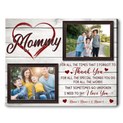 Custom Photos Mother's Day Canvas For Mom Thankful Gift For Mom Birthday