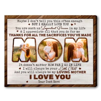 Personalized Photo Collage Mom Canvas Print Special Gift For Mother's Day