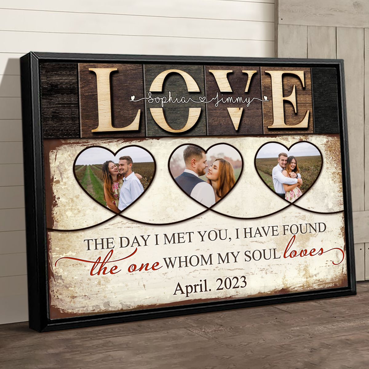 OH CANVAS Personalized Wedding Anniversary Canvas | I Have Found The One  Whom My Soul Love Custom Cavnas | Couples Gifts for Him and Her 