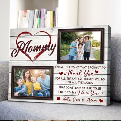 Custom Photos Mother's Day Canvas For Mom Thankful Gift For Mom Birthday 01