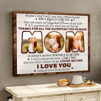 Personalized Photo Collage Mom Canvas Print Special Gift For Mother's Day 01
