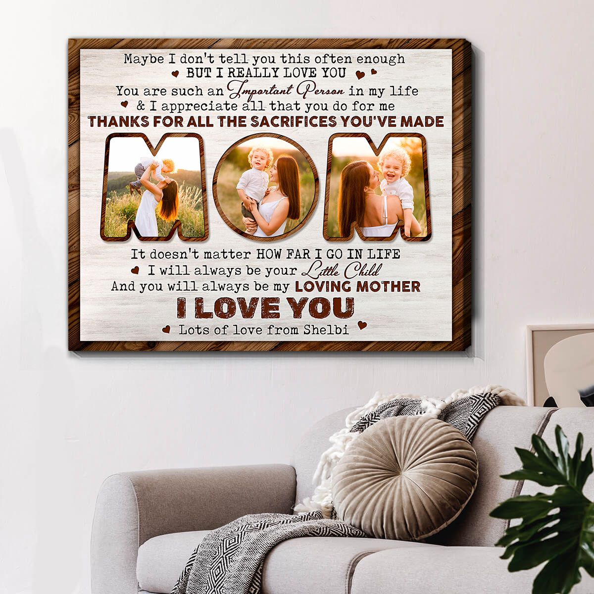 Unique Mom Christmas Gifts Memorial Mom Gifts Personalized Mom Photo  Collage Wall Art - Oh Canvas