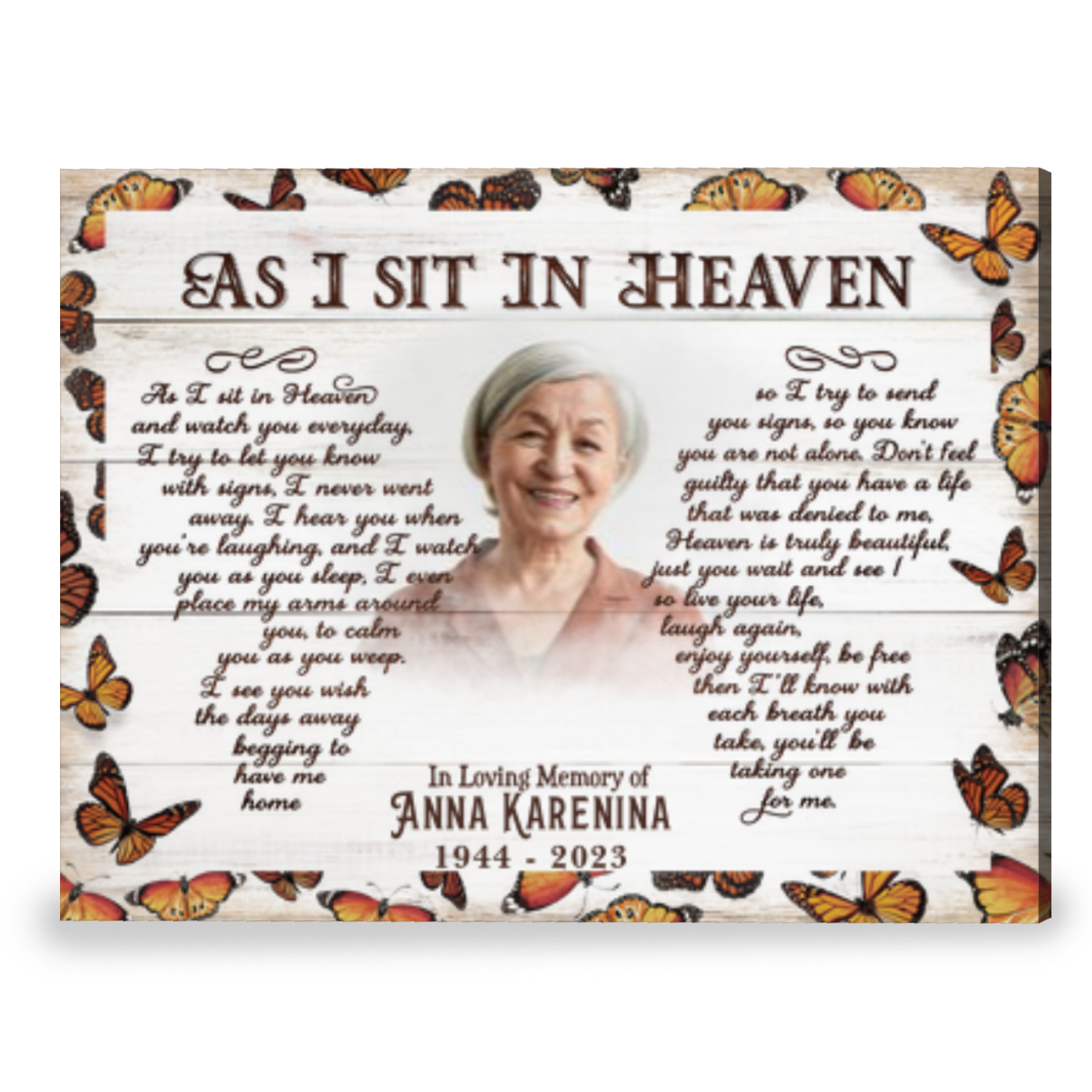 In Loving Memory Canvas Print Personalized Photo Memorial Gift - Oh Canvas