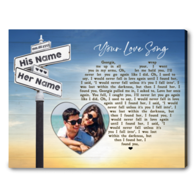 Custom Wedding Song Lyric Wall Art Unique Anniversary Gift For Him Her
