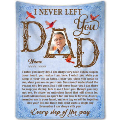 Personalized Memorial Dad Blanket Sympathy Gift For Loss Of Dad