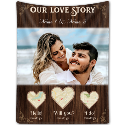 Gift for Newly Engaged Couple Custom Photo Blanket For Couples