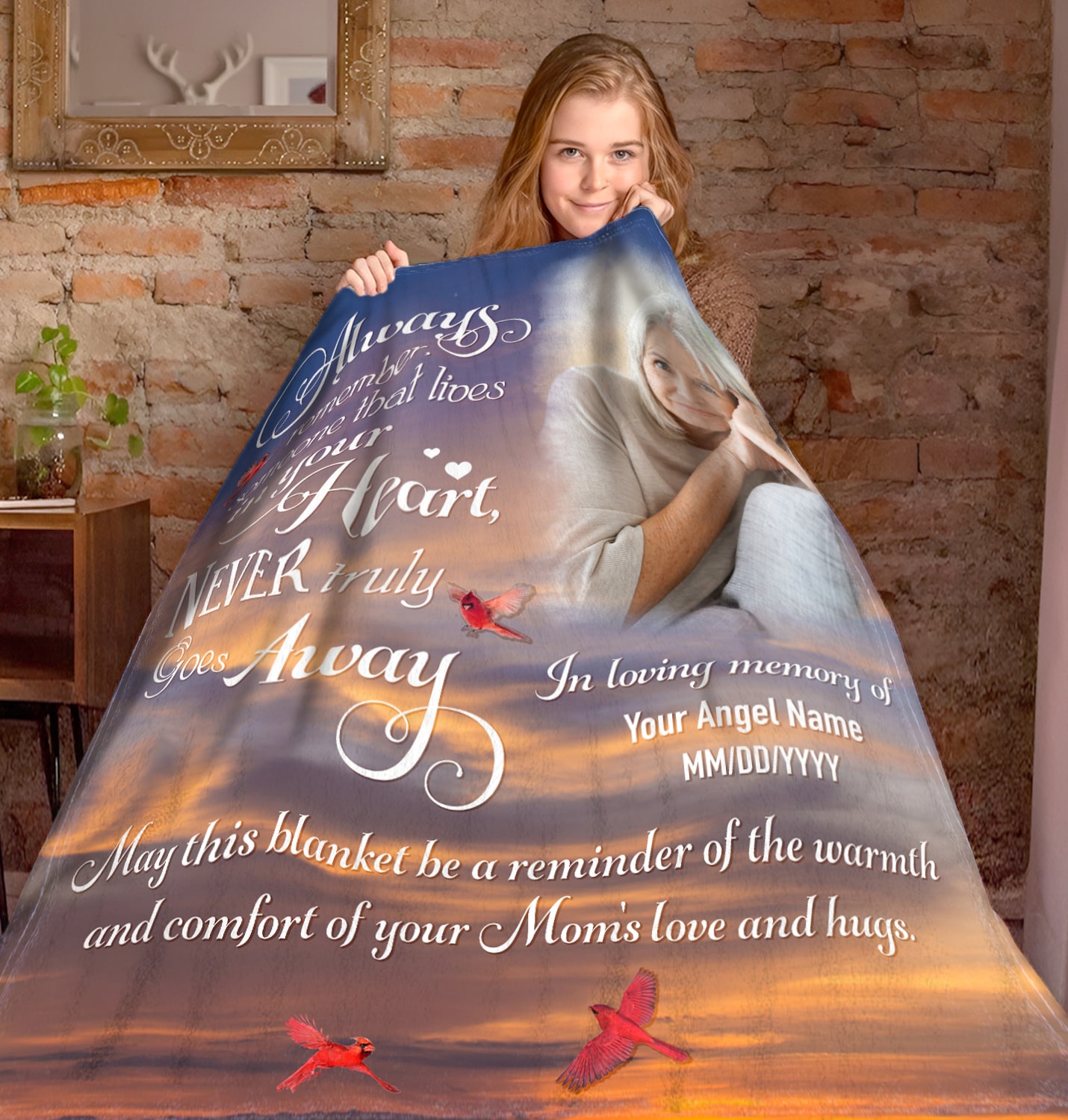 Memorial Blanket - In Loving Memories Custom Photo Blanket Memorial