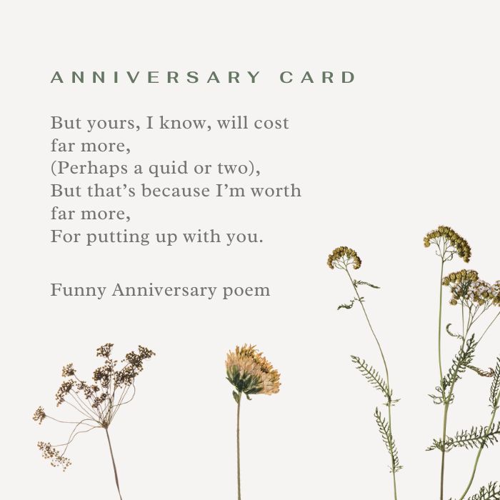 Funny anniversary poems for wife