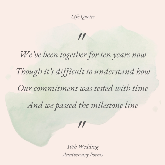 10th wedding anniversary poems