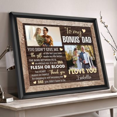 Custom Fathers Day Canvas Gift For Bonus Dad Father's Day Gifts From Children