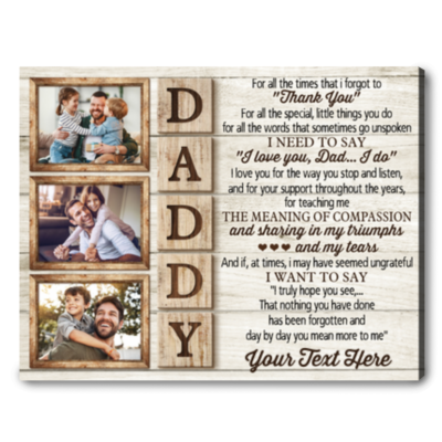 Unique Happy Father's Day Gift Idea Custom Canvas Prints With Your Photos
