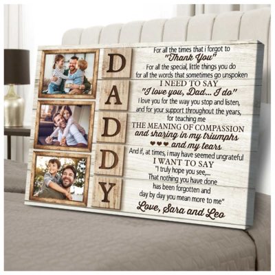 Unique Happy Father's Day Gift Idea Custom Canvas Prints With Your Photos 01