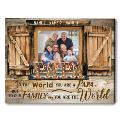 Personalized Papa Photo Canvas Gift Fathers Day Gift From Grandchildren