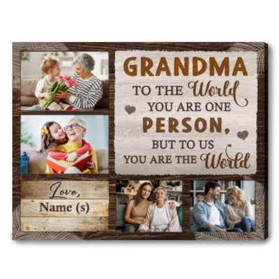 Grandma Birthday Canvas Art Gift Idea Personalized Photo Gift For Grandma Canvas