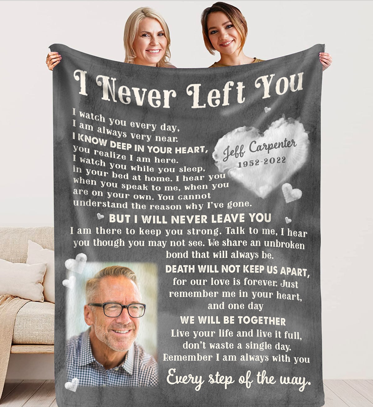 Memorial Blanket Gift For Loss Of Dad Personalized Fathers Day