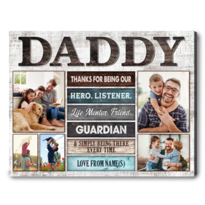 Personalized Father's Day Canvas Wall Art Birthday Gift For Dad