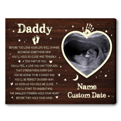 Expecting Dad Ultrasound Canvas Gift Personalized Fathers Day Gift For Dad To Be