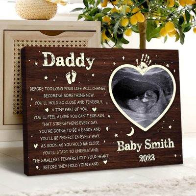 Expecting Dad Ultrasound Canvas Gift Personalized Fathers Day Gift For Dad To Be