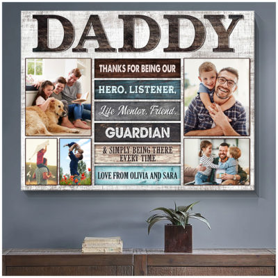 Personalized Father's Day Canvas Wall Art Birthday Gift For Dad 01