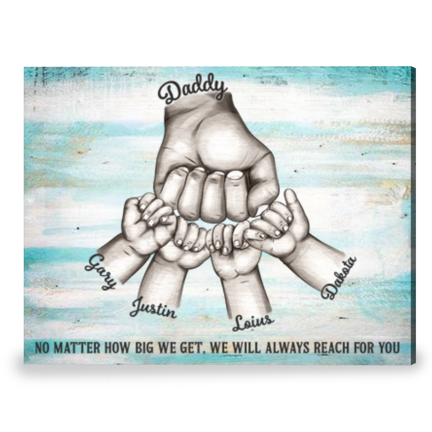 Special Dad's Day Gift Personalized Names Gift For Dad Canvas Print
