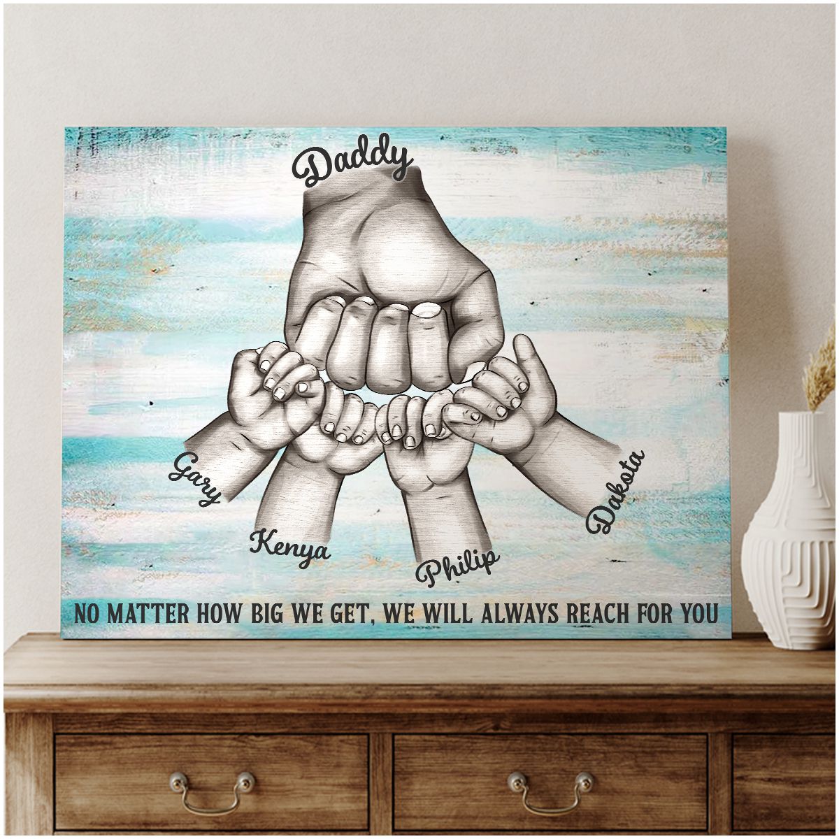 Special Dad's Day Gift Personalized Names Gift For Dad Canvas Print