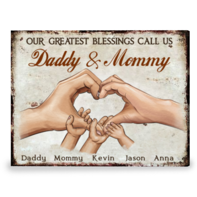Family Names Personalized Gift Special Gift For Father's Day Canvas Print