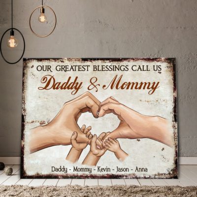Family Names Personalized Gift Special Gift For Father's Day Canvas Print