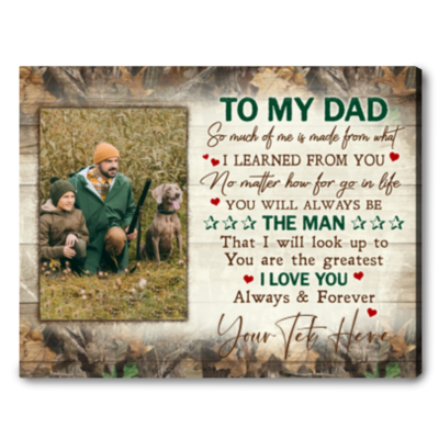 Hunting Dad Personalized Canvas Fathers Day Gift For Dad Hunter