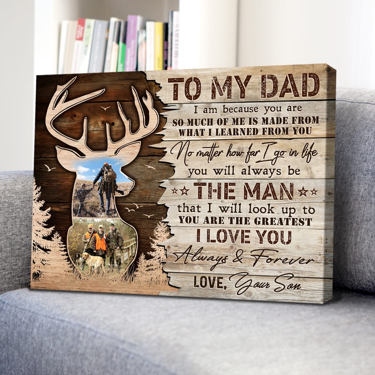 Father's Day Gift For Dad Hunter Deer Hunting Dad Canvas Gift 01