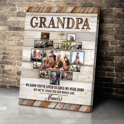 Custom Photo Collage Grandpa Canvas Print Grandpa Birthday Gift 03