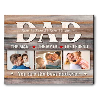 Perfect Gift For Father On Fathers Day Custom Dad Photo Canvas Wall Art
