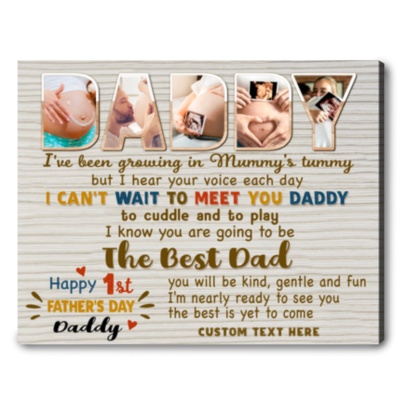 Fathers Day Gift For New Dad Personalized First Fathers Day Canvas Gift