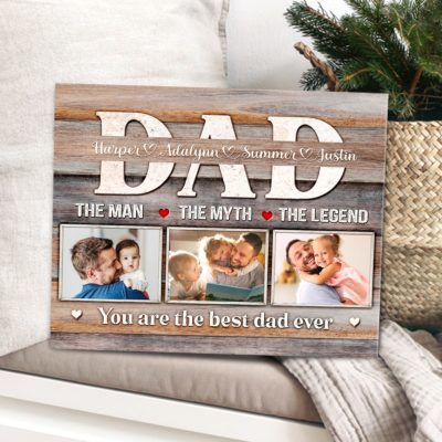 Perfect Gift For Father On Fathers Day Custom Dad Photo Canvas Wall Art