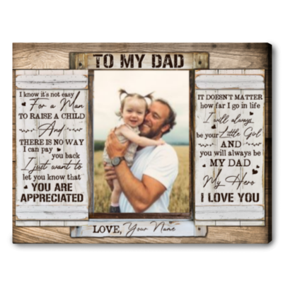 Meaningful Father's Day Gift For Dad From Daughter Canvas Gift For Dad