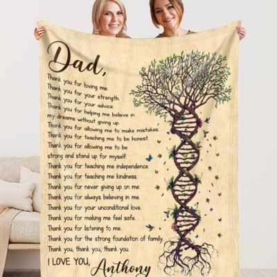 Happy Father's Day Gift Ideas Blanket For Dad Thank You For Everything