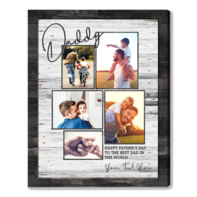 Father's Day Photo Gift Customized Dad Photo Collage Canvas Print