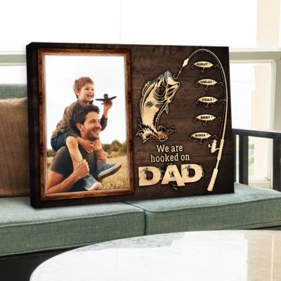 Personalized Fishing Dad Canvas Print Unique Father's Day Gift For Dad 01