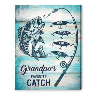Personalized Gift For Grandpa Who Loves Fishing Canvas Print