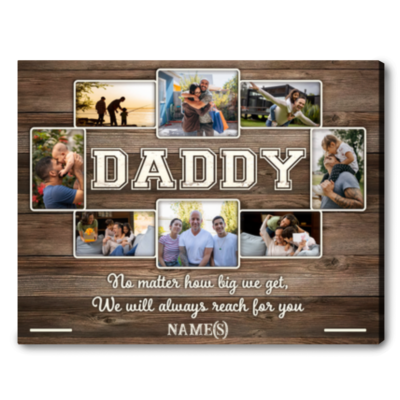 Sentimental Father's Day Gift Custom Photo Collage Canvas For Daddy