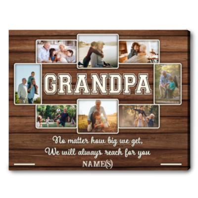 Unique Father's Day Gift For Papa Custom Grandpa Canvas Print