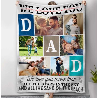 Personalized Father's Day Blanket Unique Dad Birthday Gift 01