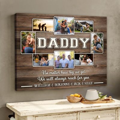 Sentimental Father's Day Gift Custom Photo Collage Canvas For Daddy 01
