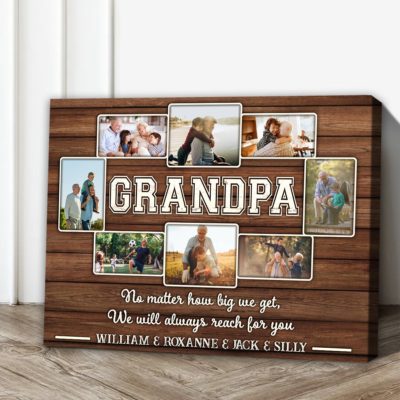 Unique Father's Day Gift For Papa Custom Grandpa Canvas Print 01