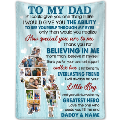 Unique Father's Day Gift From Son Custom Photo Collage Dad Blanket