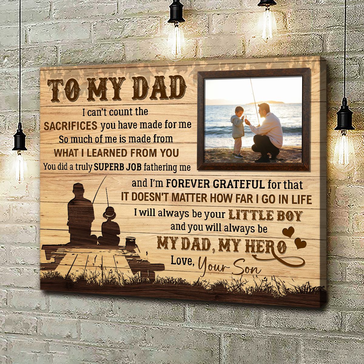 Fishing Gifts For Dad From Son Perfect Father's Day Gift From Son - Oh  Canvas