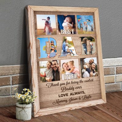 Custom Unique Photo Collage Gift Father's Day Canvas Wall Art