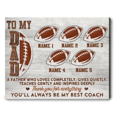 American Football Dad Canvas Print Father's Day Gift For Football Dad